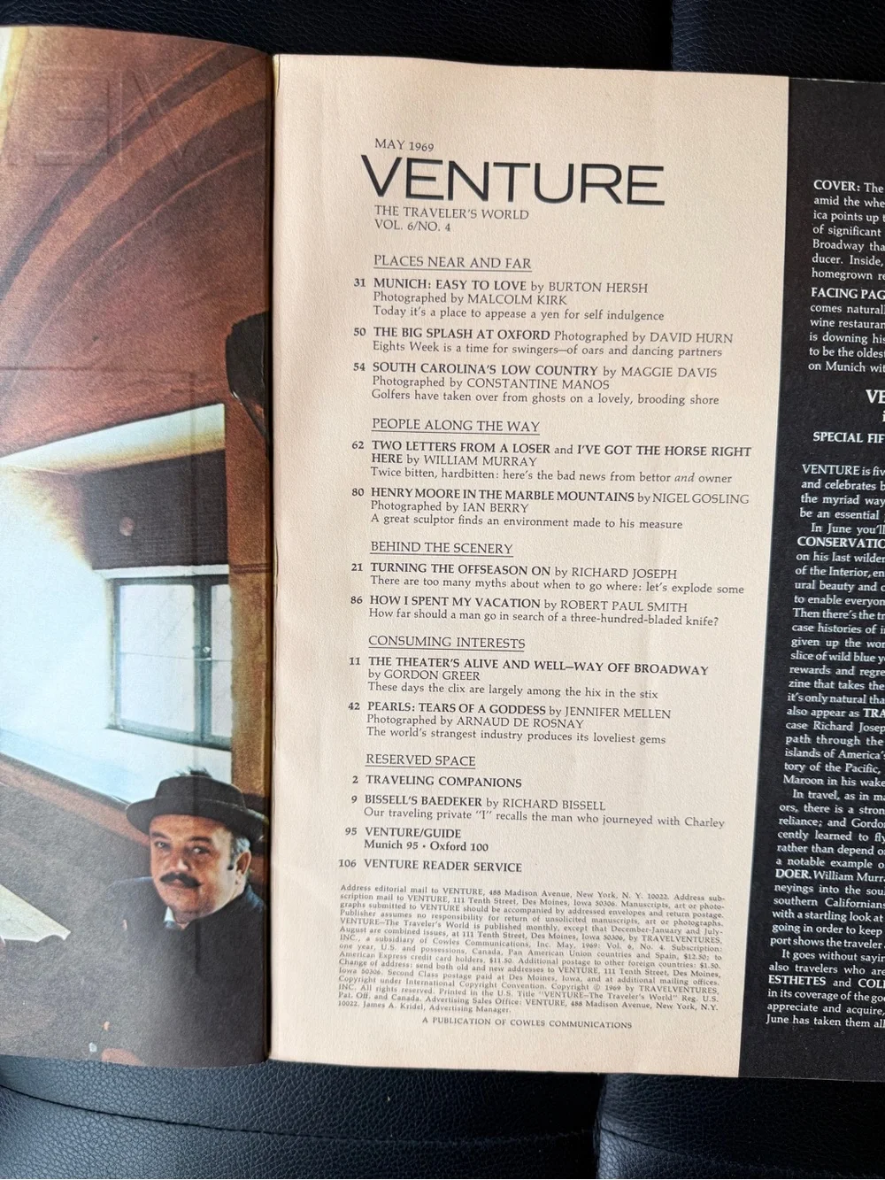 Venture Magazine May 1969 Vintage Travel Magazine Munich South Carolina